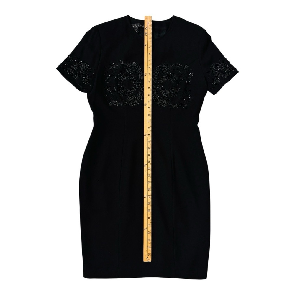 Vintage MARIANNA Embellished
Beaded Black Formal Sheath Dress Size 10 - Picture 2 of 5